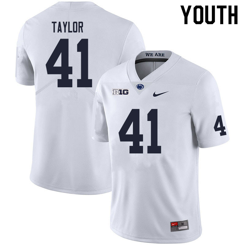 NCAA Nike Youth Penn State Nittany Lions Brandon Taylor #41 College Football Authentic White Stitched Jersey EMD8798KU